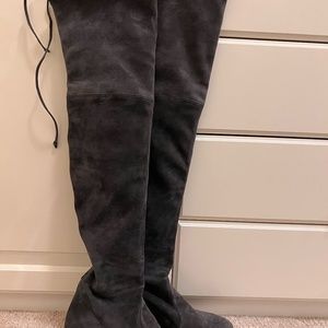 STUART WEITZMAN Tieland over the knee suede boots slate Size 8.5 Width W